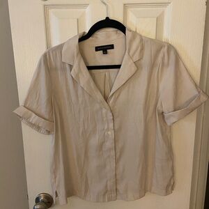 Banana Republic Women's Beige Button Down Shirt
